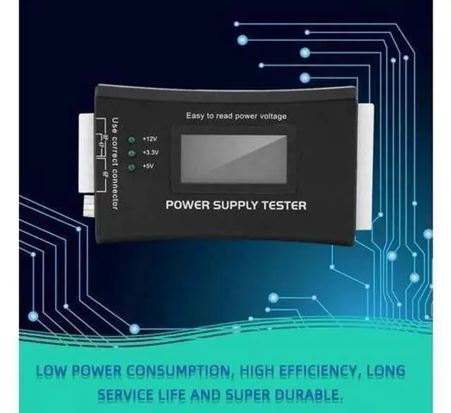 Alt view image 2 of 7 - PC Power Supply Tester with LCD Display, ATX BTX ITX Computer PSU Diagnostic Tester, Multiple Connectors Power Supply Checker, Black