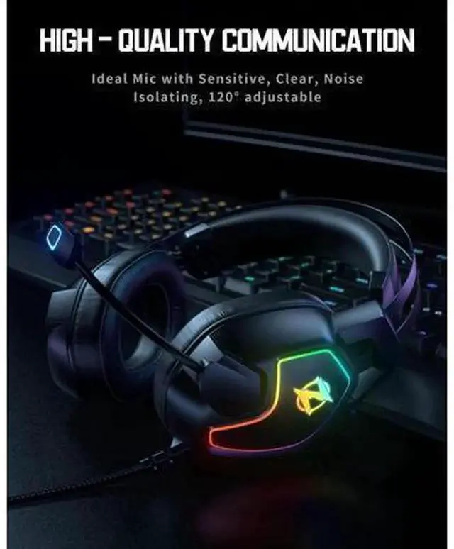 Alt view image 5 of 7 - Wired Gaming Headset Compatible with Xbox One, Series X/S, PS4, PS5, PC, Switch, Noise Cancelling Headphones with Microphone, 3.5mm Audio Jack, Auto-Adjust Headband