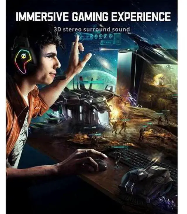 Alt view image 3 of 7 - Wired Gaming Headset Compatible with Xbox One, Series X/S, PS4, PS5, PC, Switch, Noise Cancelling Headphones with Microphone, 3.5mm Audio Jack, Auto-Adjust Headband