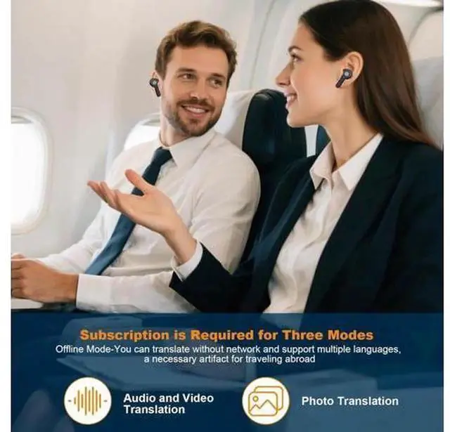 Alt view image 4 of 7 - AI Real-Time Translation Earbuds, Wireless Bluetooth Translator Earphones Support 144 Languages Two-Way Translation, Real Time English-Spanish Translator Headphones for Travel, Business Meeting & Lang