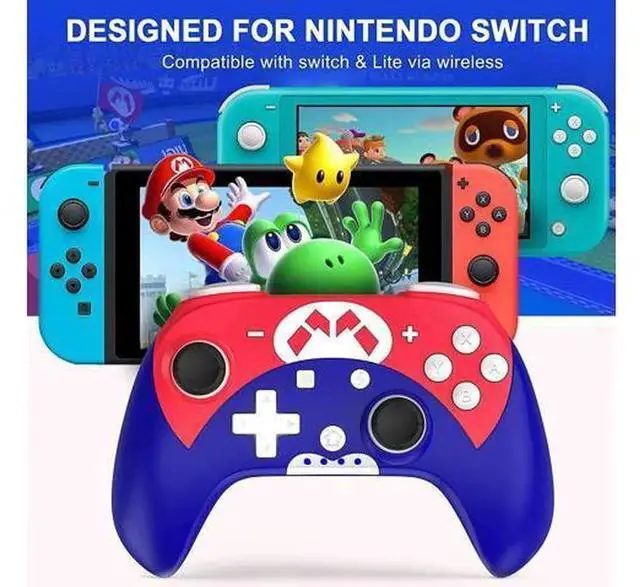 Alt view image 2 of 7 - Wireless Switch Pro Controller for Nintendo Switch/Switch Lite/Switch OLED, Gamepad with 3-Speed Turbo, 4-Level Adjustable Vibration, Six-Axis Motion Control & One-Key Wake Up Function