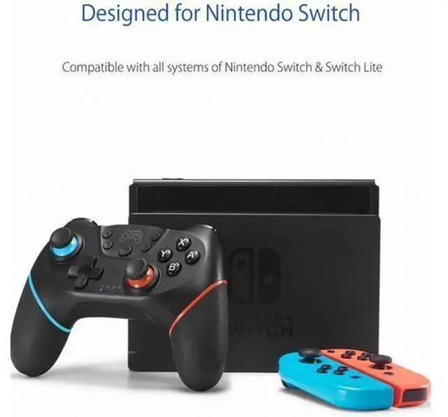 Alt view image 4 of 7 - Wireless Pro Controller for Nintendo Switch/Switch Lite/Switch OLED, Gamepad Joystick with Adjustable Turbo & Vibration, Ergonomic Non-Slip Switch Remote Controller