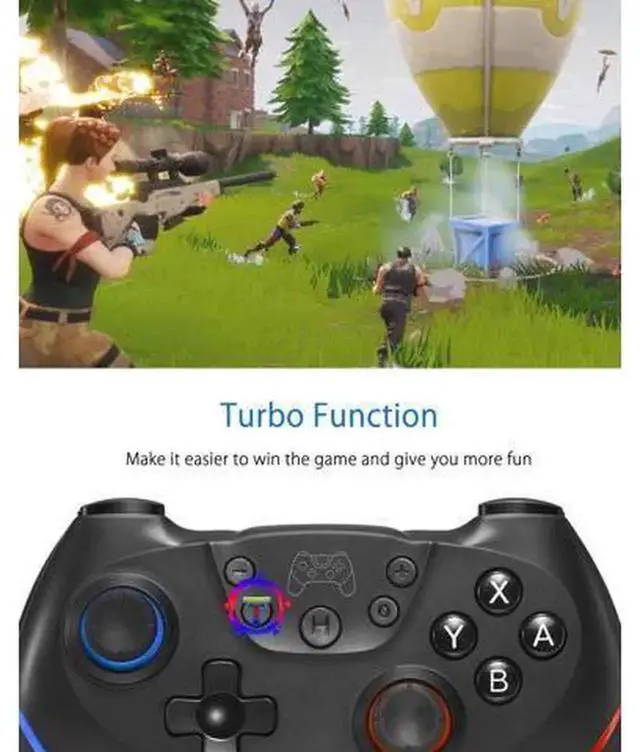 Alt view image 5 of 7 - Wireless Pro Controller for Nintendo Switch/Switch Lite/Switch OLED, Gamepad Joystick with Adjustable Turbo & Vibration, Ergonomic Non-Slip Switch Remote Controller