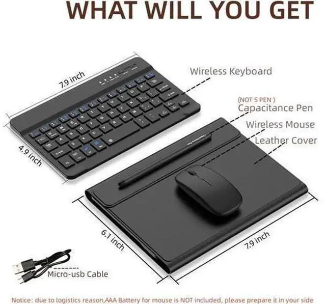 Alt view image 2 of 7 - Wireless Keyboard Case with Mouse Combo for Samsung Galaxy Z Fold 5/Fold 4/Fold 3/Fold 2 & Google Pixel Fold, Portable Magnetic Bluetooth Keyboard, Leather Protective Case with Capacitive Stylus Pen