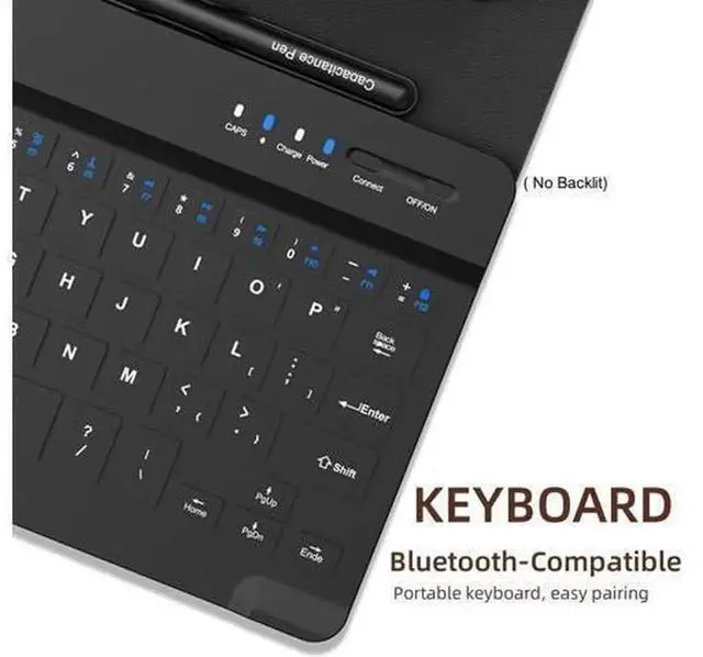 Alt view image 7 of 7 - Wireless Keyboard Case with Mouse Combo for Samsung Galaxy Z Fold 5/Fold 4/Fold 3/Fold 2 & Google Pixel Fold, Portable Magnetic Bluetooth Keyboard, Leather Protective Case with Capacitive Stylus Pen