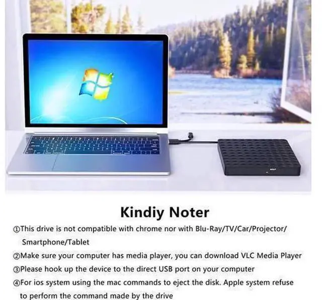 Alt view image 7 of 7 - USB 3.0 & USB C External CD DVD Drive, Slim Portable Low Noise CD/DVD +/-RW Writer Burner Player, Optical Drive Compatible with Laptop Desktop PC, Windows 11/10/8/7/XP, Linux and MacOS