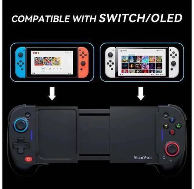 Alt view image 2 of 7 - Mobile Game Controller, Compatible with iPhone, Android, Switch, Switch OLED, Hall Effect Joystick, Portable Phone Gamepad for Xbox Cloud, PlayStation Remote Play, Call of Duty, Roblox, Fortnite