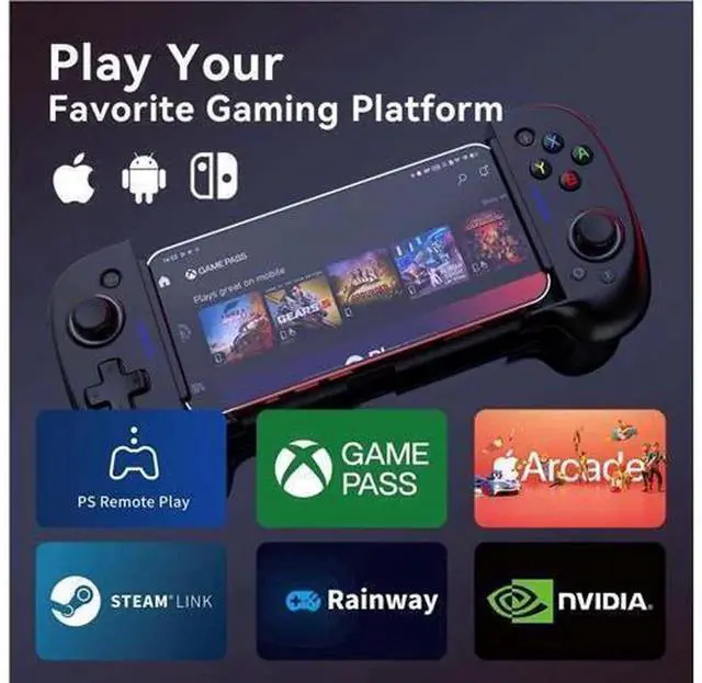 Alt view image 4 of 7 - Mobile Game Controller, Compatible with iPhone, Android, Switch, Switch OLED, Hall Effect Joystick, Portable Phone Gamepad for Xbox Cloud, PlayStation Remote Play, Call of Duty, Roblox, Fortnite