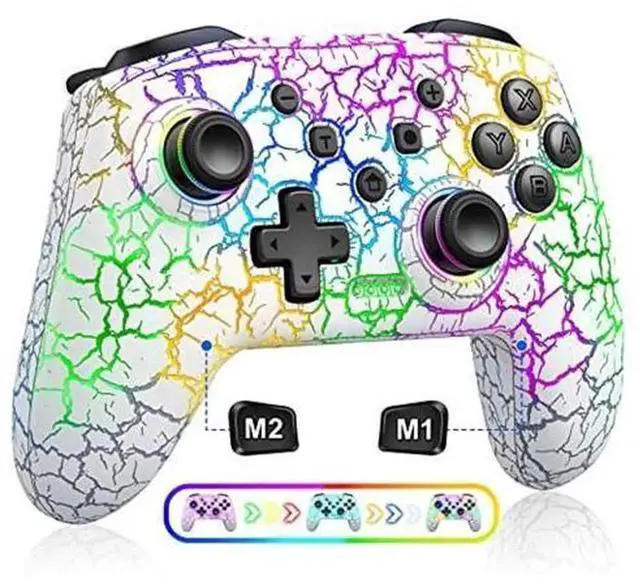 Main image of Wireless Switch Pro Controller, Compatible with Nintendo Switch/Switch Lite/Switch OLED, Multi-Platform Game Controller for PC, iOS, Android, 9 Adjustable LED Lights, Programmable Buttons, TURBO Funct