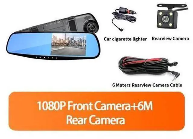 Main image of 4.3 Inch Mirror Dash Cam, Dual Lens 1080P HD Car Driving Recorder, 24H Parking Monitoring, Loop Video Recording, Front & Rear Camera, Included 32GB SD Card