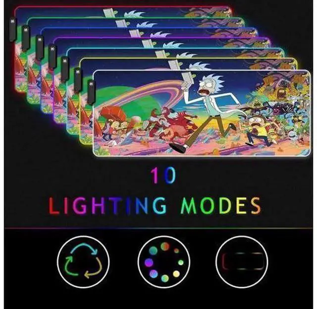 Alt view image 4 of 6 - Large RGB Gaming Mouse Pad 80x30cm, Extended Soft LED Glowing Mouse Mat, USB Powered Light Up Keyboard Pad, Waterproof Surface with Non-Slip Rubber Base for PC Gaming