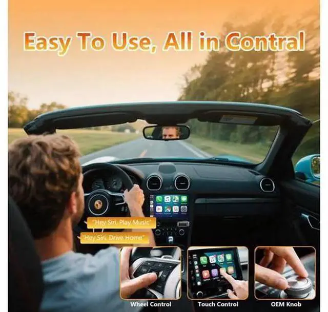 Alt view image 2 of 7 - Wireless CarPlay Adapter for iPhone, Convert Wired CarPlay to Wireless, Mini Compact USB & Type-C Connector, Plug and Play, Stable Low-Latency Connection, Black