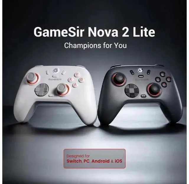 Alt view image 6 of 7 - GameSir Nova Lite 2 Wireless Game Controller, Hall Effect Joysticks & Triggers, 2.4G Wireless & Wired with 1000Hz Polling Rate, Remappable Back Buttons, Compatible with PC, Switch, Steam & Android,