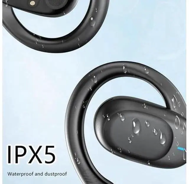 Alt view image 3 of 7 - Wireless Bone Conduction Workout Headphones, Bluetooth 5.3 Open Ear Sport Headphones with Dual 14.4mm Dynamic Drivers, Sweatproof, 120H Standby Time & Charging Case, Ideal for Cycling