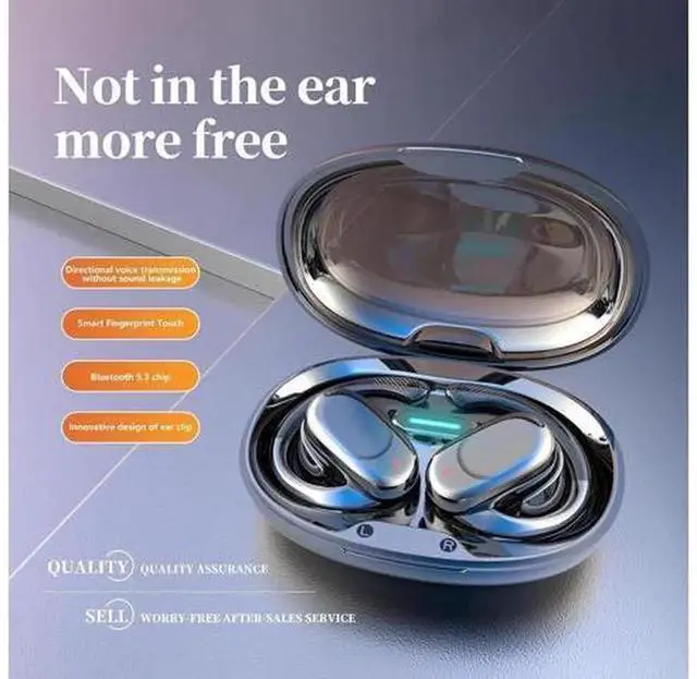 Alt view image 4 of 7 - Wireless Bone Conduction Workout Headphones, Bluetooth 5.3 Open Ear Sport Headphones with Dual 14.4mm Dynamic Drivers, Sweatproof, 120H Standby Time & Charging Case, Ideal for Cycling