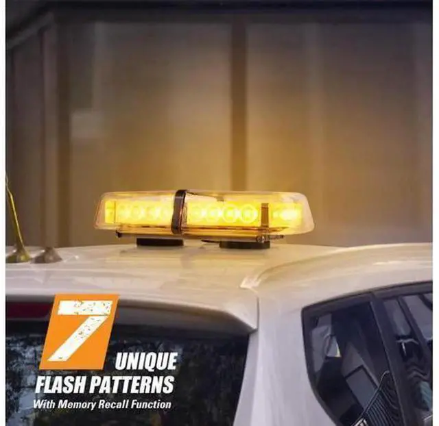 Alt view image 5 of 7 - Werleo 24 LED 24W Emergency Hazard Warning Strobe Light Bar, Magnetic Base Mini Strobe Light for Snow Plow, Police & Trucks, Equipped with 16ft Straight Cord, Cigarette Lighter Plug with Two Independe