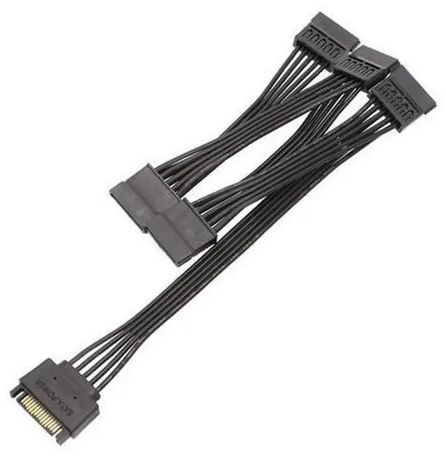 Alt view image 6 of 6 - 4 Pin Male IDE Molex to 5 Port SATA 15Pin Female Power Cable, 1-to-5 Hard Drive Power Splitter Cord, 30 Inch Length