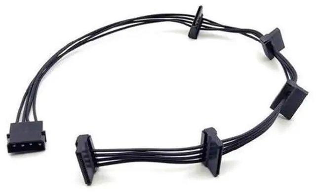 Alt view image 5 of 6 - 4 Pin Male IDE Molex to 5 Port SATA 15Pin Female Power Cable, 1-to-5 Hard Drive Power Splitter Cord, 30 Inch Length