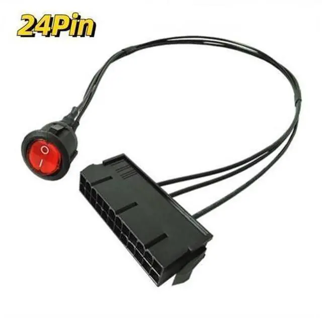 Main image of ATX PSU Power Supply Tester Jumper Cable with ON/OFF Switch, 24Pin Female Starter Boot Jumper, 54cm Tin-Copper Wire for PC ATX Power Supply Testing