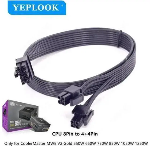 Alt view image 2 of 6 - CPU Power Cable 8Pin to 8Pin (4+4Pin), 60CM Modular PSU Wire Compatible with CoolerMaster MWE V2 Gold Fully Modular 550W 650W 750W 850W 1050W 1250W