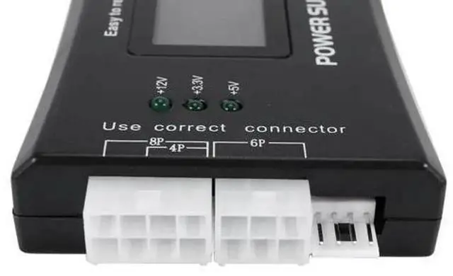 Alt view image 3 of 4 - Ruth's sister 20+4 Pin LCD Power Supply Tester, Compatible with ATX ITX BTX PC Power Supply, Supports PCI-E SATA HDD Interfaces for Computer PSU Voltage Testing