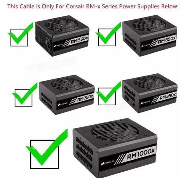 Alt view image 3 of 6 - 10Pin+18Pin to 24Pin 20+4Pin Sleeved Modular PSU Cable, ATX Motherboard Power Cord Compatible with Corsair RMx Series RM550x RM650x RM750x RM850x RM1000x
