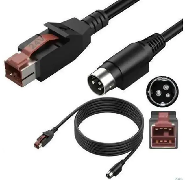 Alt view image 2 of 7 - 24V USB to 3Pin Din Male Power Cable, USB to 3 Pin DIN Plug Power Supply Cord, USB Boost Power Cable for Industrial Equipment, Medical Devices and Electronic Accessories