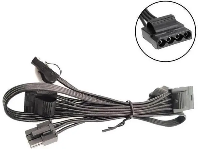 Alt view image 5 of 6 - 6Pin to 4 Molex IDE 4Pin Female Peripheral Modular Power Cable, Compatible for Seasonic Snow Silent 750W 1050W 1250W Modular PSU, Internal PC Power Extension Cord for Drives & Accessories