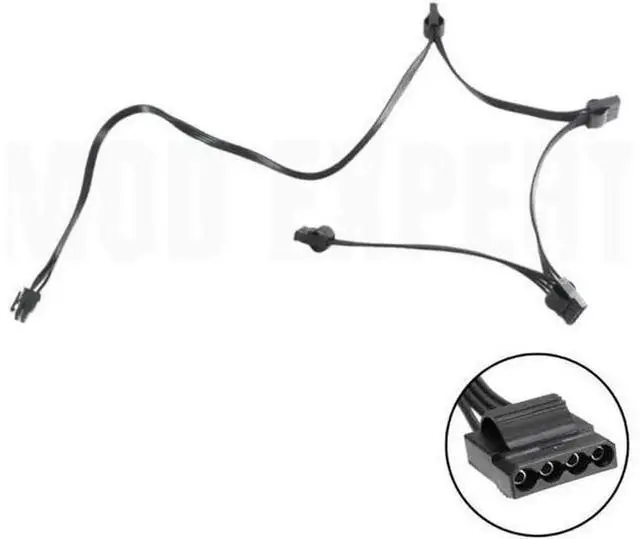 Alt view image 3 of 6 - 6Pin to 4 Molex IDE 4Pin Female Peripheral Modular Power Cable, Compatible for Seasonic Snow Silent 750W 1050W 1250W Modular PSU, Internal PC Power Extension Cord for Drives & Accessories