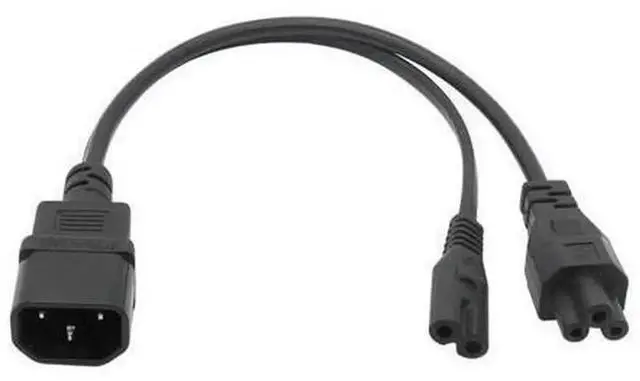 Main image of IEC 320 C14 Male to Dual C13 Female Y Splitter Power Cord, C14 to 2 Way C13 Power Adapter Cable, 250V 10A IEC Splitter Cable PW-038 for Server, PDU, Computer, Network Rack Equipment Power Connection