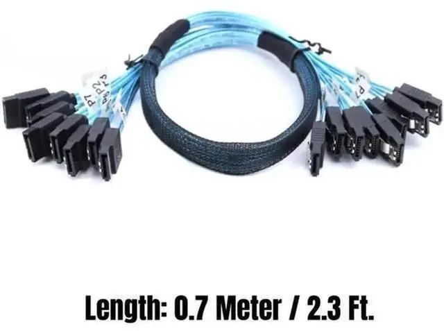 Alt view image 5 of 7 - 8PCS SATA 3.0 Cable 1M/3Ft, SAS 7Pin 6Gbps High Speed SATA Data Cord for NAS, Server, BTC Mining Rig, Workstation Motherboard, HDD SSD, Optical Drive, RAID Card Internal Storage Connection