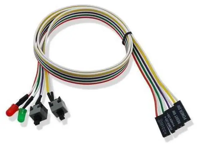 Alt view image 2 of 2 - 65CM Slim ATX PC Motherboard Power Switch Cable, PC On/Off Reset Push Button with LED Indicator Light, Computer Case Power Reset Switch Wire for DIY Desktop Chassis Modification