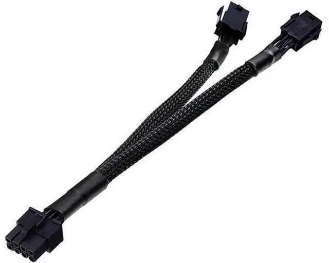 Main image of 9 Inches Braided Sleeved Dual 6 Pin Female to 8 Pin Male GPU Power Adapter Cable, PCIe 6Pin to 8Pin Graphics Card Power Conversion Cord for Desktop Gaming Video Card Upgrade