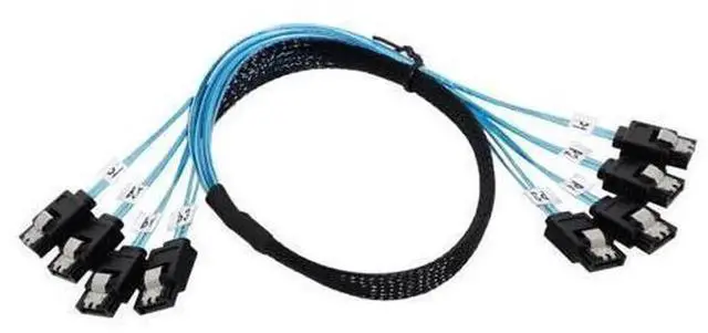Main image of SAS 4 SATA 7Pin Male Internal Host to 4 SATA 7Pin Male Hard Drive Data Cable, 50cm SATA III 6Gbps Multi-Disk Raid Cable for Server, NAS, Workstation, HDD SSD, Mining Rig Storage Expansion