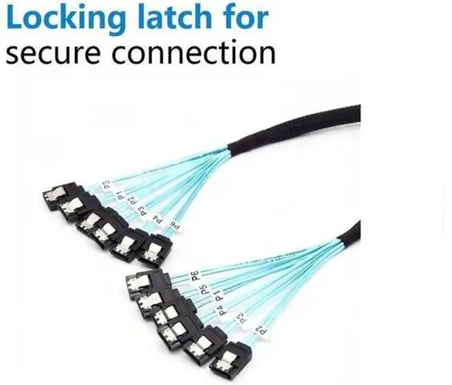 Alt view image 3 of 6 - 6PCS/Set SATA 3 Data Cables, 1M SAS SATA III High Speed 6Gbps Transmission Cord, Internal Hard Drive Cable for Server, NAS, Workstation, BTC Mining Rig, 2.5/3.5 Inch HDD, SSD & Optical Dri
