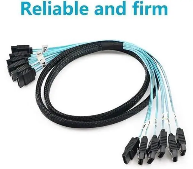 Alt view image 6 of 6 - 6PCS/Set SATA 3 Data Cables, 1M SAS SATA III High Speed 6Gbps Transmission Cord, Internal Hard Drive Cable for Server, NAS, Workstation, BTC Mining Rig, 2.5/3.5 Inch HDD, SSD & Optical Dri
