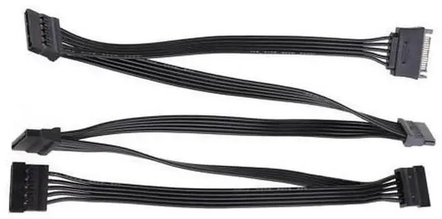 Main image of 60cm SATA Power Splitter Cable, 15Pin SATA Male to 5 x 15Pin SATA Female Hard Drive Power Extension Cord, 1 in 5 HDD SSD Power Adapter Cable for PC, NAS, Server and BTC Mining Rig Storage Expansion