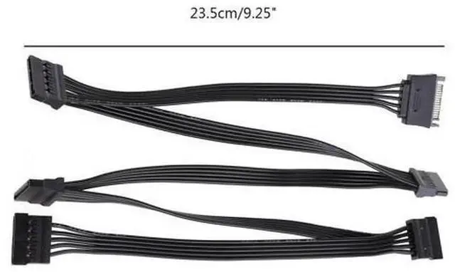 Alt view image 6 of 6 - 60cm SATA Power Splitter Cable, 15Pin SATA Male to 5 x 15Pin SATA Female Hard Drive Power Extension Cord, 1 in 5 HDD SSD Power Adapter Cable for PC, NAS, Server and BTC Mining Rig Storage Expansion