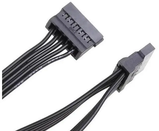 Alt view image 4 of 6 - 60cm SATA Power Splitter Cable, 15Pin SATA Male to 5 x 15Pin SATA Female Hard Drive Power Extension Cord, 1 in 5 HDD SSD Power Adapter Cable for PC, NAS, Server and BTC Mining Rig Storage Expansion