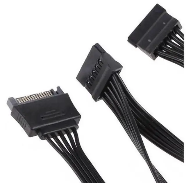 Alt view image 2 of 6 - 60cm SATA Power Splitter Cable, 15Pin SATA Male to 5 x 15Pin SATA Female Hard Drive Power Extension Cord, 1 in 5 HDD SSD Power Adapter Cable for PC, NAS, Server and BTC Mining Rig Storage Expansion