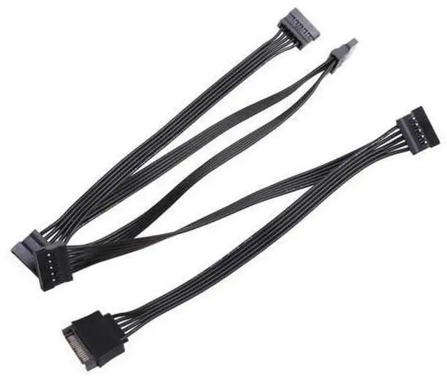 Alt view image 5 of 6 - 60cm SATA Power Splitter Cable, 15Pin SATA Male to 5 x 15Pin SATA Female Hard Drive Power Extension Cord, 1 in 5 HDD SSD Power Adapter Cable for PC, NAS, Server and BTC Mining Rig Storage Expansion