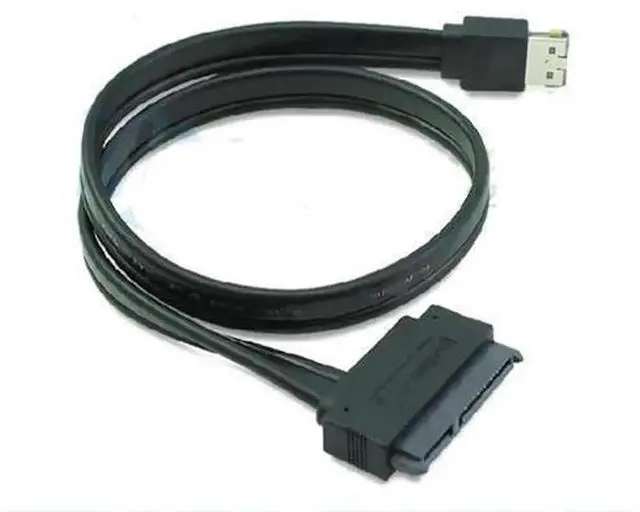 Alt view image 2 of 2 - 0.5m Power eSATA to SATA 22Pin Cable, Power eSATA (eSATA+USB) 12V 5V Combined Data & Power Adapter Cord, eSATA Host to 22Pin SATA Cable for 2.5" 3.5" HDD SSD Hard Drive Enclosure Docking Station