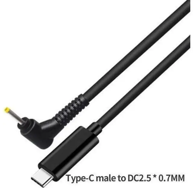Alt view image 3 of 3 - 1.5M 65W PD USB Type-C Male to DC 2.5x0.7mm Male Power Charging Cable, Portable USB-C PD Fast Charging Adapter Cord for Laptops Notebook PC Power Supply