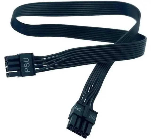 Alt view image 2 of 5 - For Seasonic 8Pin to 4+4Pin EPS12V CPU Flat Power Cable, Modular CPU Power Cord Compatible with PRIME Ultra Gold SSR-1000GD2, 850GD2, 750GD2, 650GD2, 550GD2 Fully Modular PSU