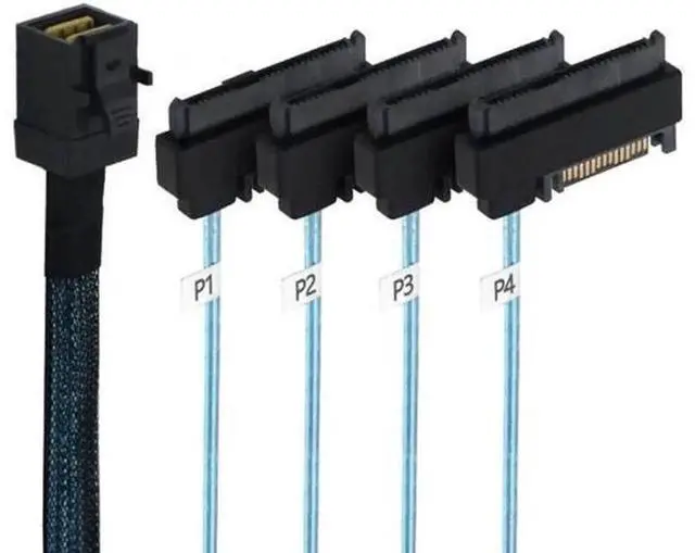 Alt view image 7 of 7 - SF-012 Internal Mini SAS SFF-8643 to 4 Ports SFF-8482 29Pin SAS Hard Drive Cable, 6Gbps Server RAID Data Transmission Cord, Host Adapter to SAS Target Disk Connection Cable for Storage Server(1PCS)
