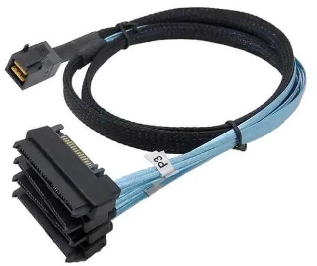 Alt view image 3 of 7 - 0.5M Internal Mini SAS Cable, SFF-8643 Host 1 to 4 Ports SFF-8482 29Pin SAS Target Hard Drive Cord, 6Gbps High Speed Server RAID Data Transmission Cable for Storage Server & SAS Hard Disk Array(1PCS)