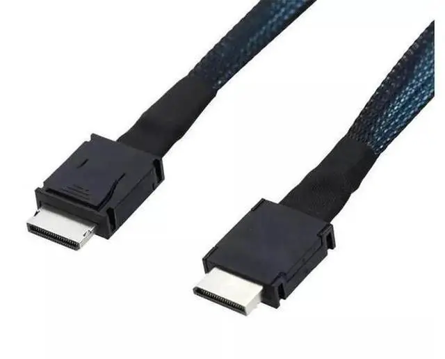 Alt view image 2 of 5 - 100CM PCIE Oculink SFF-8611 4i to Mini SAS SFF-8611 4i Data Cable, Internal Server High Speed Interconnection Cord, Oculink to SFF8611 Transmission Wire for GPU, RAID Card, Storage Server Hardware Con
