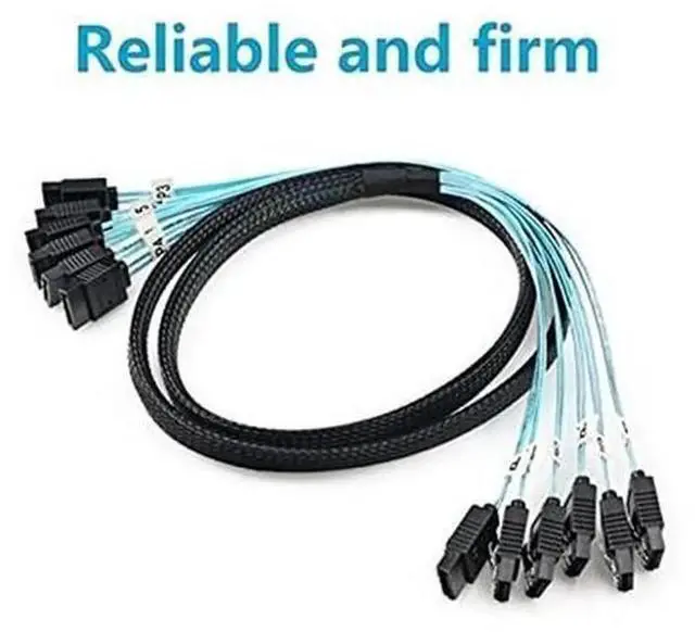 Main image of Internal 6 SATA 7Pin to 6 SATA 7Pin Cable, SATA III 6Gbps High Speed SSD HDD Data Wire, Shielded Internal Connection Cord for Server RAID Array, NAS and Industrial Storage Hard Drives