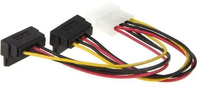 Alt view image 4 of 5 - CableCreation Molex 4 Pin to 2 x SATA 15 Pin Power Cable, 6 Inch Down Angle Female SATA Connector, Internal PC Hard Drive Power Splitter Cable, 2 Pack