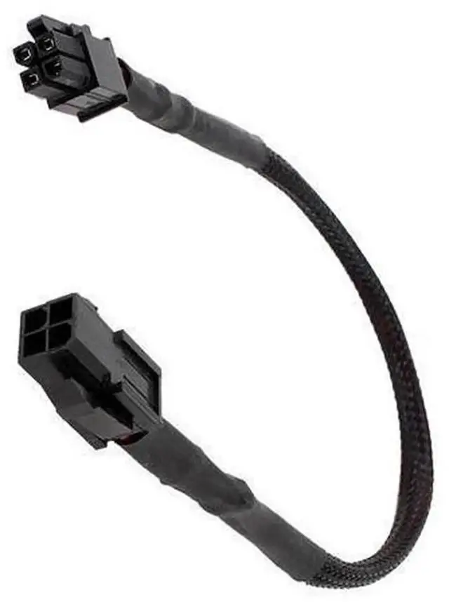 Alt view image 3 of 3 - Black Sleeved ATX 4 Pin P4 Male to P4 Female CPU Power Extension Cable, ATX P4 CPU Power Cord Extender for Desktop Computer Motherboard CPU Power Supply Connection